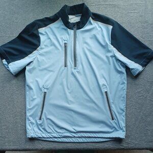 Above The Links Windbreaker Med Sound Blue Waterproof Golf Zip Rain Jacket
